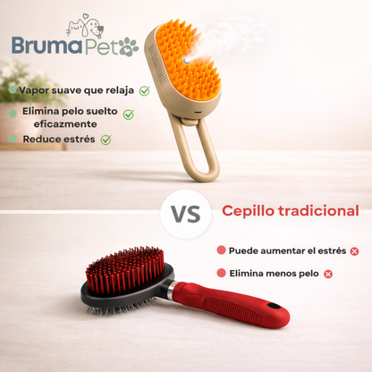BrumaPet™ Cepillo Relajante con Vapor