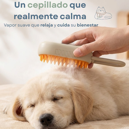 BrumaPet™ Cepillo Relajante con Vapor