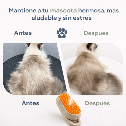 BrumaPet™ Cepillo Relajante con Vapor